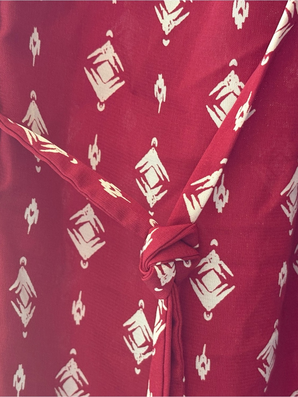 41 Hawthorn Burgandy Red Shirt Dress Button Front Roll Tab Sleeves Belted Sz L - Picture 6 of 11